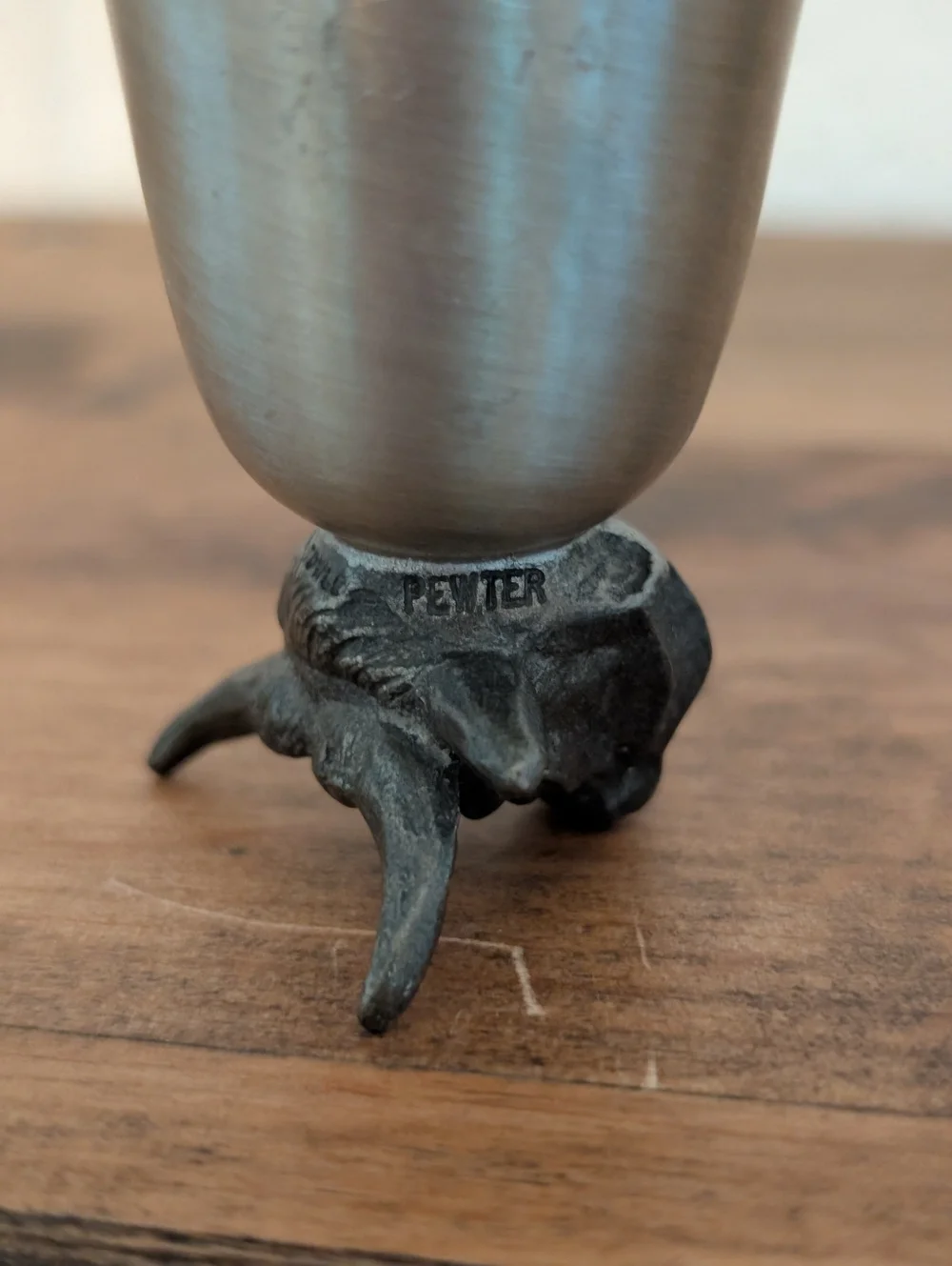 1970's Towle Pewter Bull Cow Longhorn Shot Glass Cup 2 3/4 Inches Tall‎
